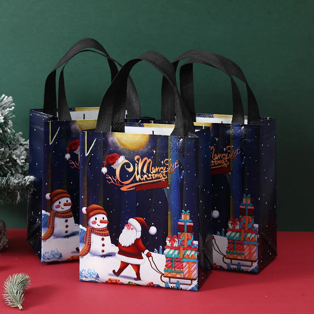 Christmas Gift Bags Non-Woven Christmas Bags Christmas Decorations for Home 2024 Navidad Natal Gifts New Year 2025 Packing Bag