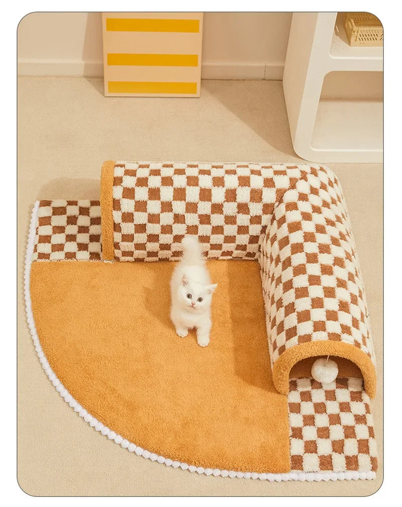 Cat Bed Can Play Cat Tunnel Dog House Bed Kitten Dog Basket Bed Cute Cat House Home Mat Pet Kennel Products Cama Para Gatos