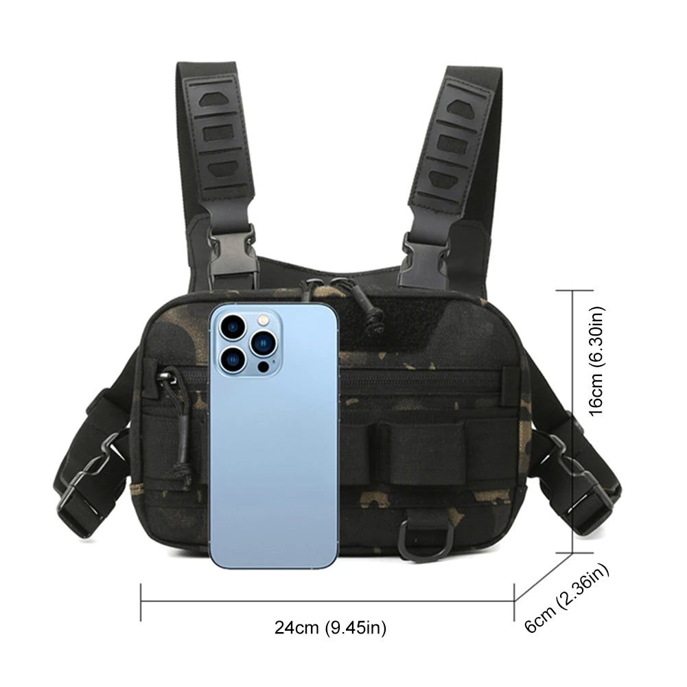 Fishing Chest Bag Men's Tactical Bags Waterproof Molle Nylon Climbing Camping Backpacks Outdoor Travel Vest Backpack Fanny Pack