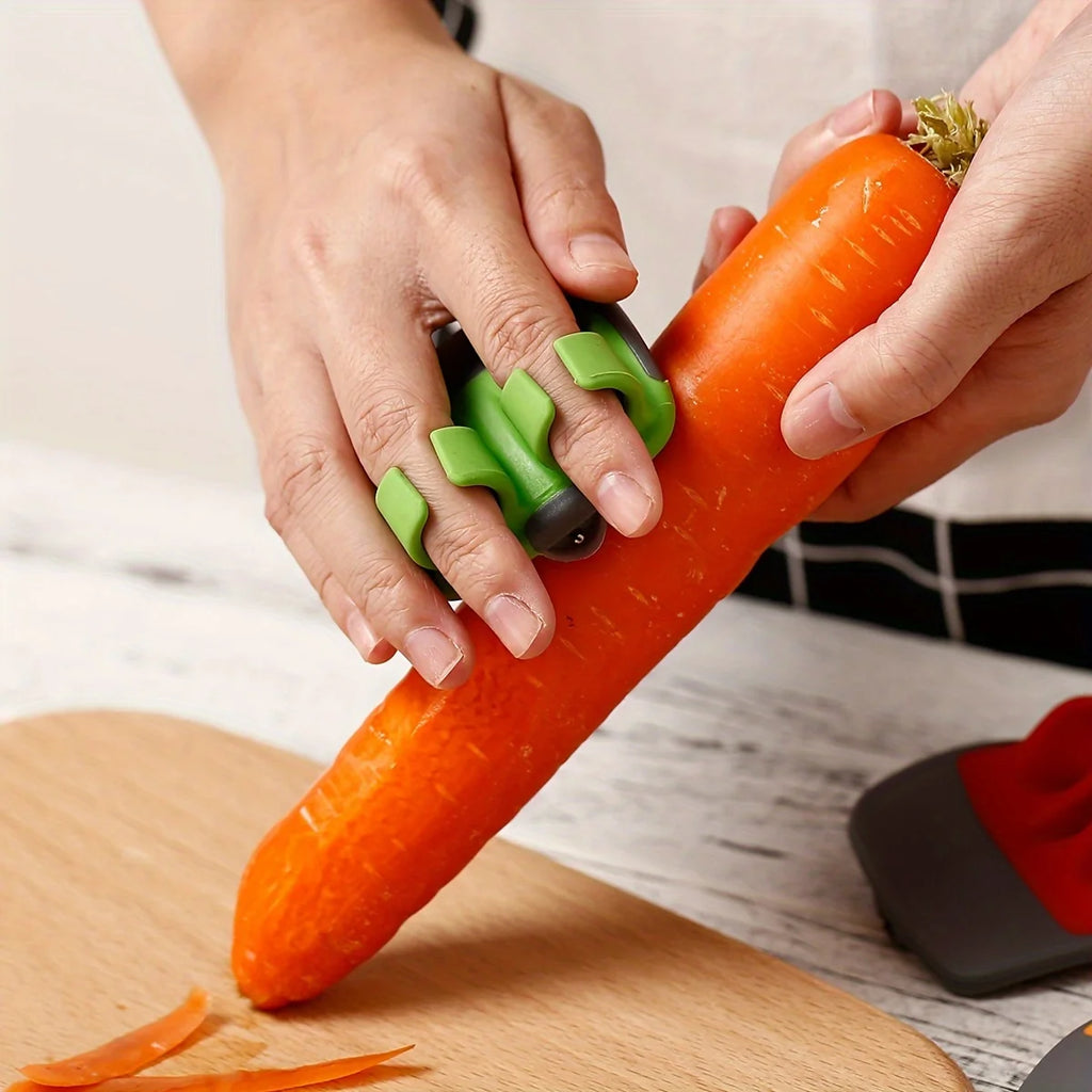 Vegetable peeler with anti slip rubber handle and ergonomic handle - made of sturdy and heat-resistant 304 stainless steel struc