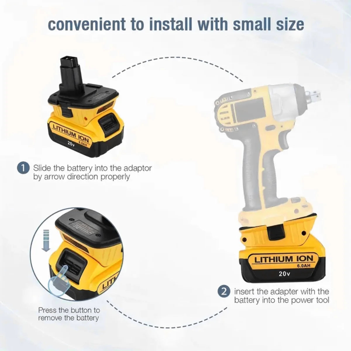 DCA1820 20V Battery Adapter for Dewalt 18V Tools Convert for Dewalt 20V Lithium Battery DC9096 DE9098 DE9096