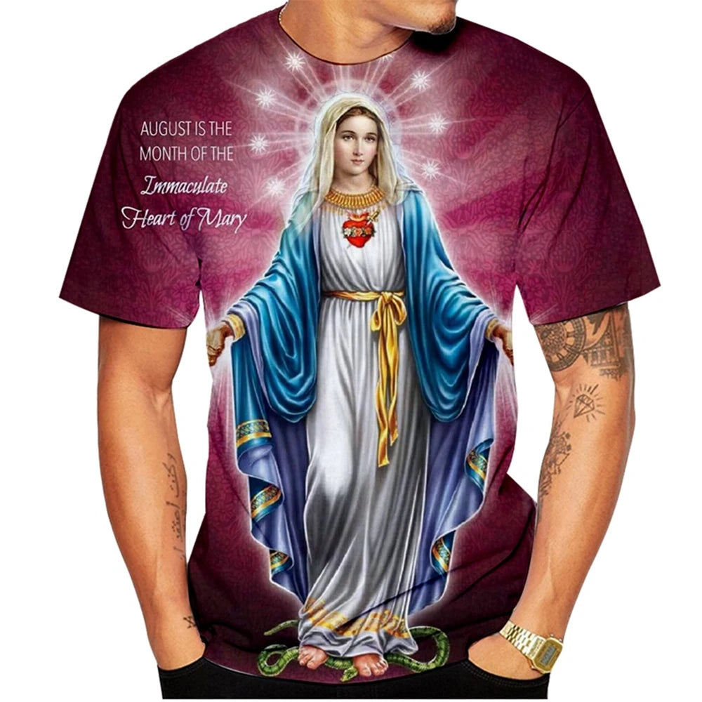 Summer Hot Selling Fashionable Santa Maria 3D Printed T-shirt Fun Men's and Women's Personalized Casual T-shirt