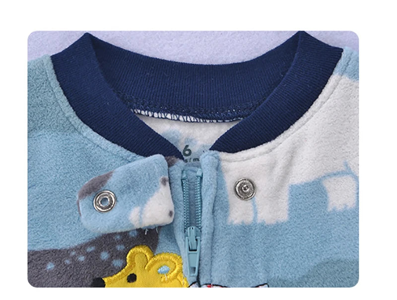 Newborn Baby Boy Girl Rompers Clothes Winter Pajamas Zipper Fleece Fall Infants Outfit Animal Jumpsuit Clothing 0 -12 Months New