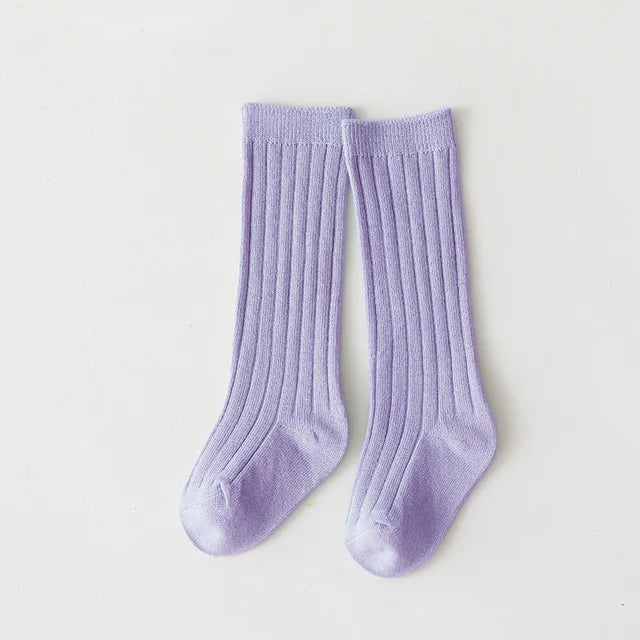 Baby Boys Girls Knee High Long Socks Cotton Breathable Stripe Soft Kids Sock Children School Uniform Socks For 0-8Years