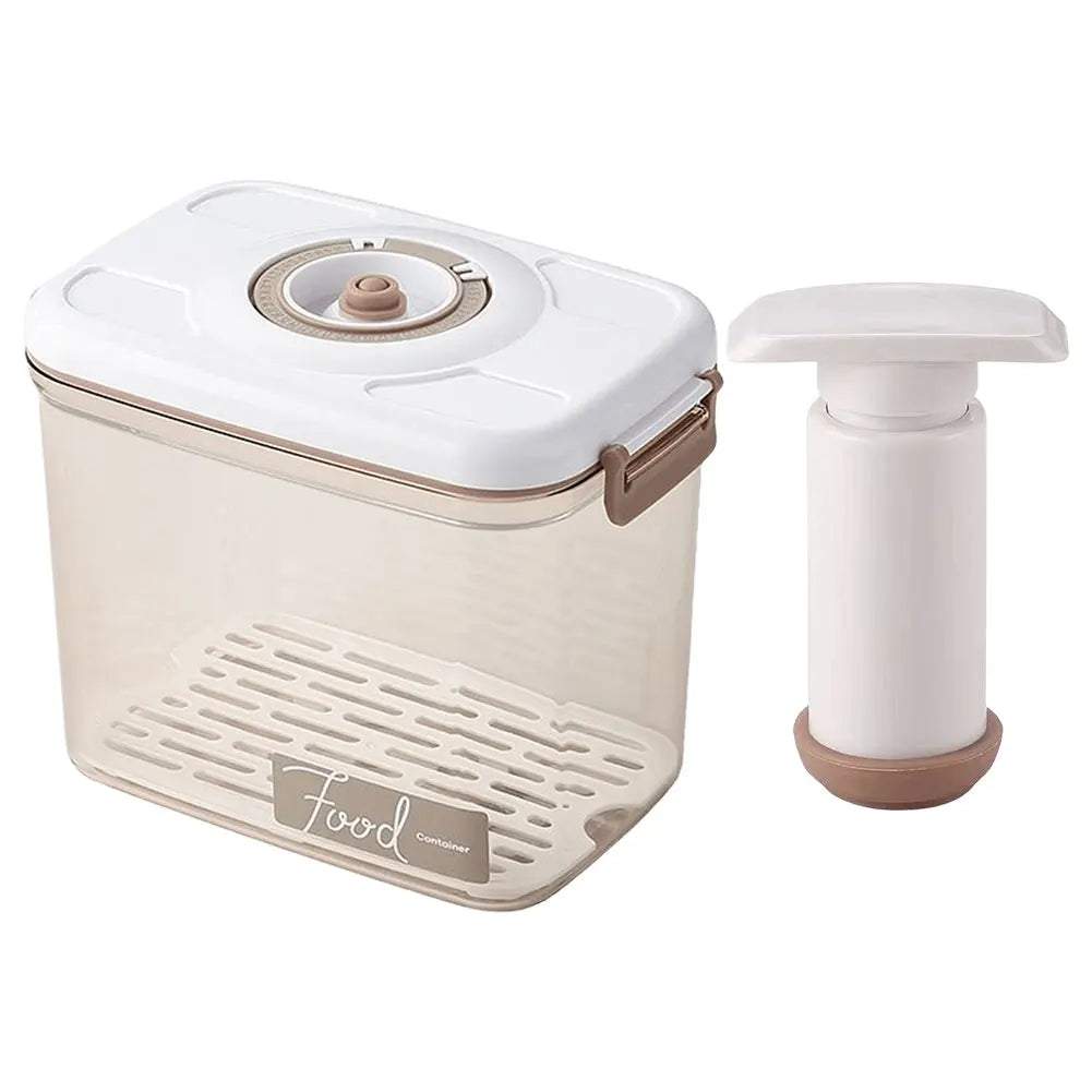 Vacuum Food Storage Container with Vacuum Pump Refrigerator Food Preservation Box with Removable Drain Plate Kitchen Storage Box