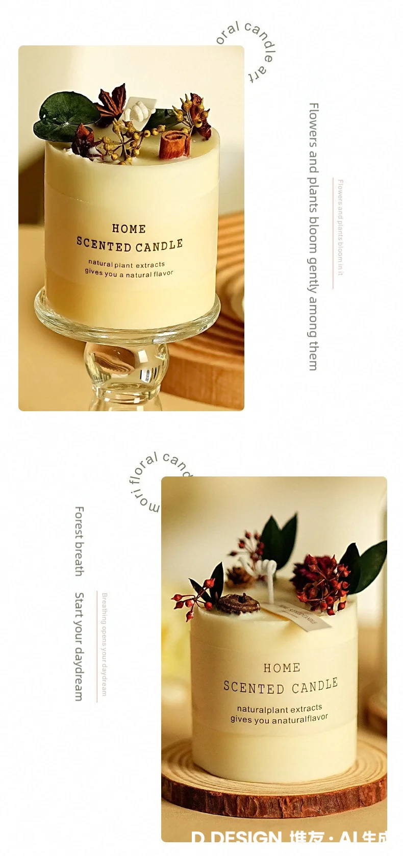 Dried Smokeless Aromatherapy Candles Bare Packaging Scented Candle Home Decora For Valentine's Holiday Decoration