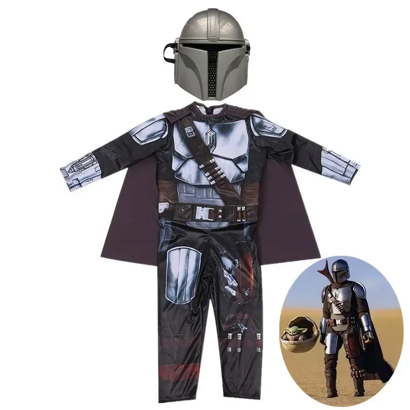 Costume de cosplay d'armure de chasseur de rebond de film, masque de héros souriant, combinaison d'Halloween, habillage, costume
