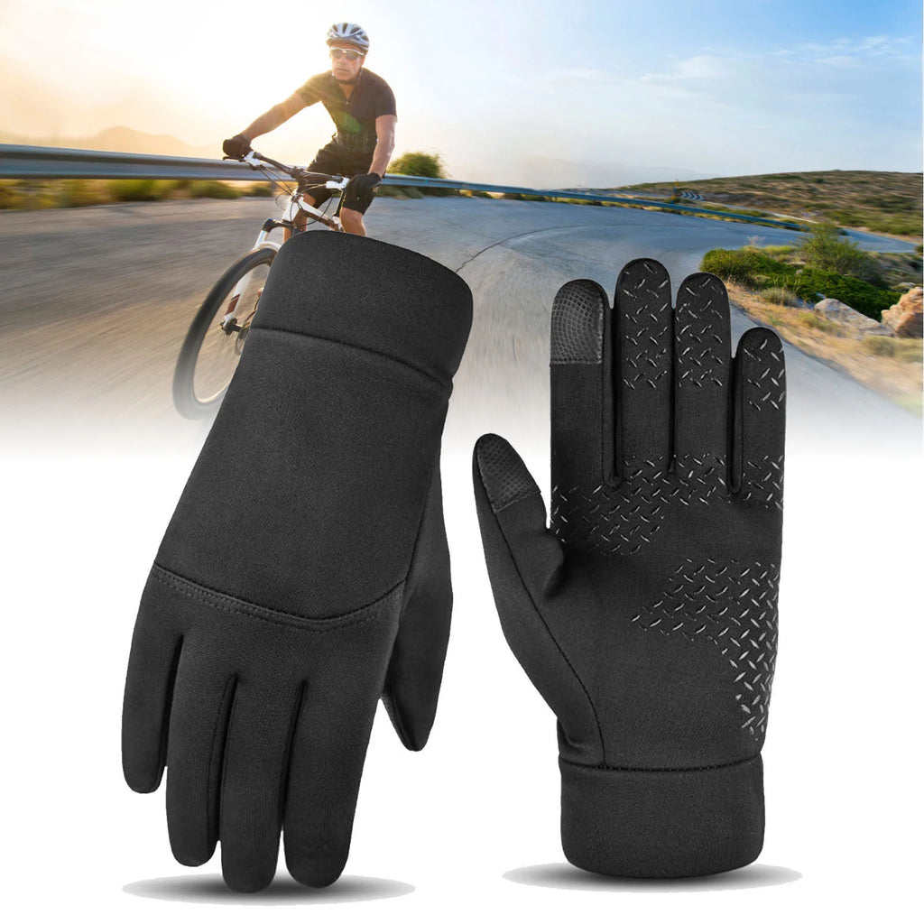 Winter Men Gloves  Windproof Waterproof Brushed Gloves For Outdoor Sports Activities Skiing Black Winter Men Gloves