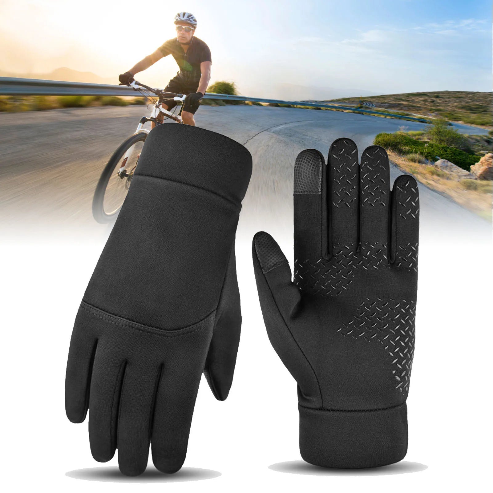 Winter Men Gloves  Windproof Waterproof Brushed Gloves For Outdoor Sports Activities Skiing Black Winter Men Gloves