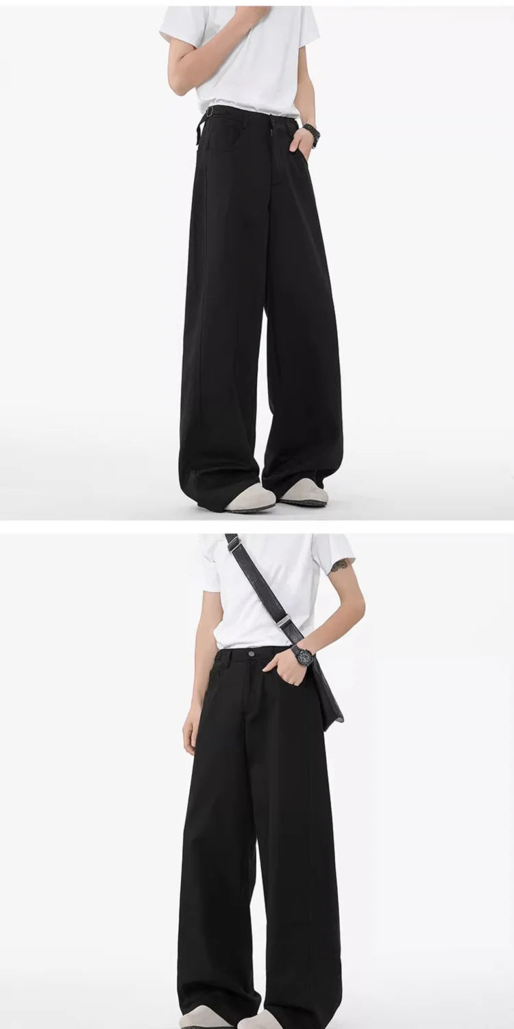 Men's Oversized Wide Leg Trousers High Waist Relaxed Fit Pants