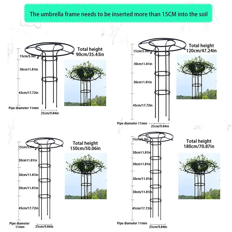 Garden Trellis Umbrella Tower Plant Trellis For Climbing Plants Trellis Support DIY Climbing Trellis Flower Pots Supports