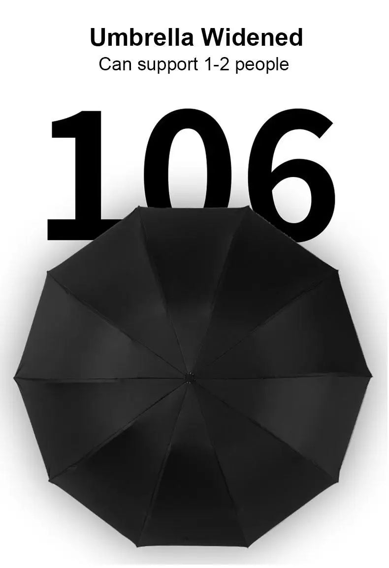 Windproof Automatic Umbrella With LED Flashlight Reflective Stripe Reverse Light Umbrellas Rain Men Women Large Folding Parasol