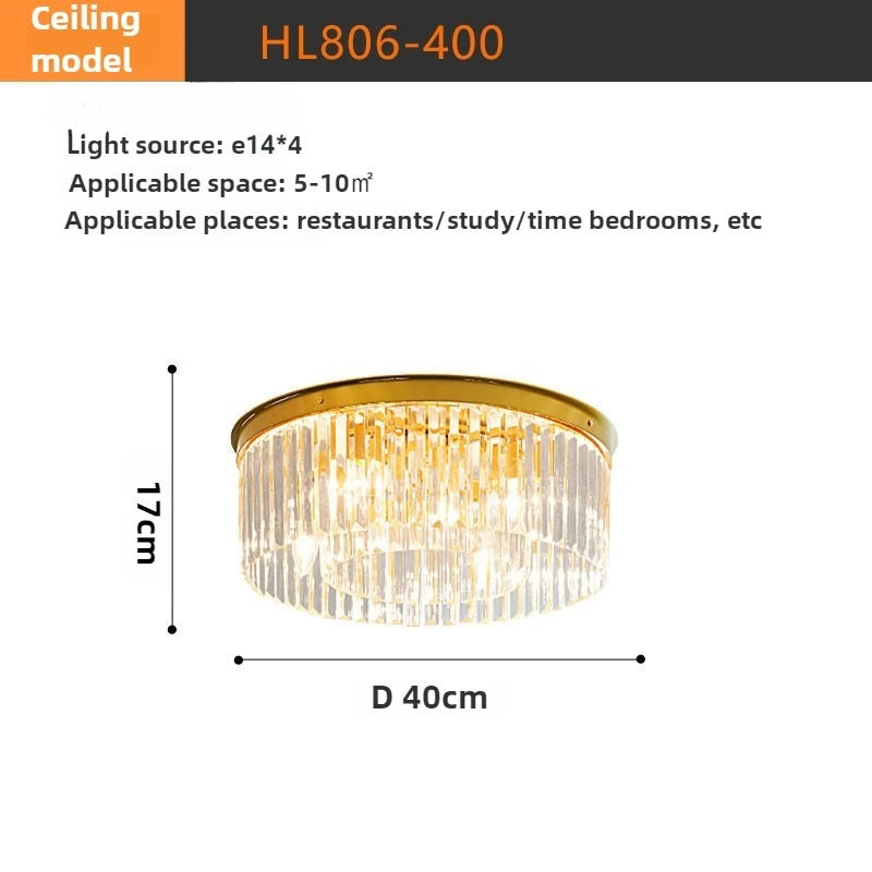 Modern LED Crystal Chandelier American Atmosphere Living Room Villa Hanging Light Bedroom Dining Room Pendant Lamp Home Decor