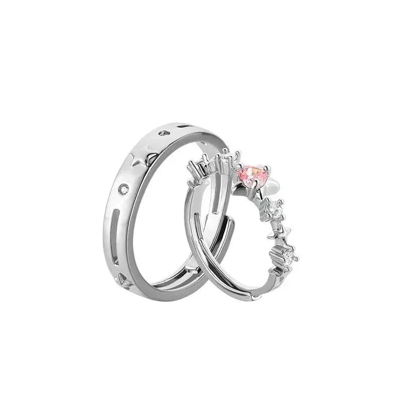 Star Couple Models Adjustable Ring Men And Women Simple Index Finger Rings Light Luxury Tide Cool Pair Of Rings Jewelry Gift