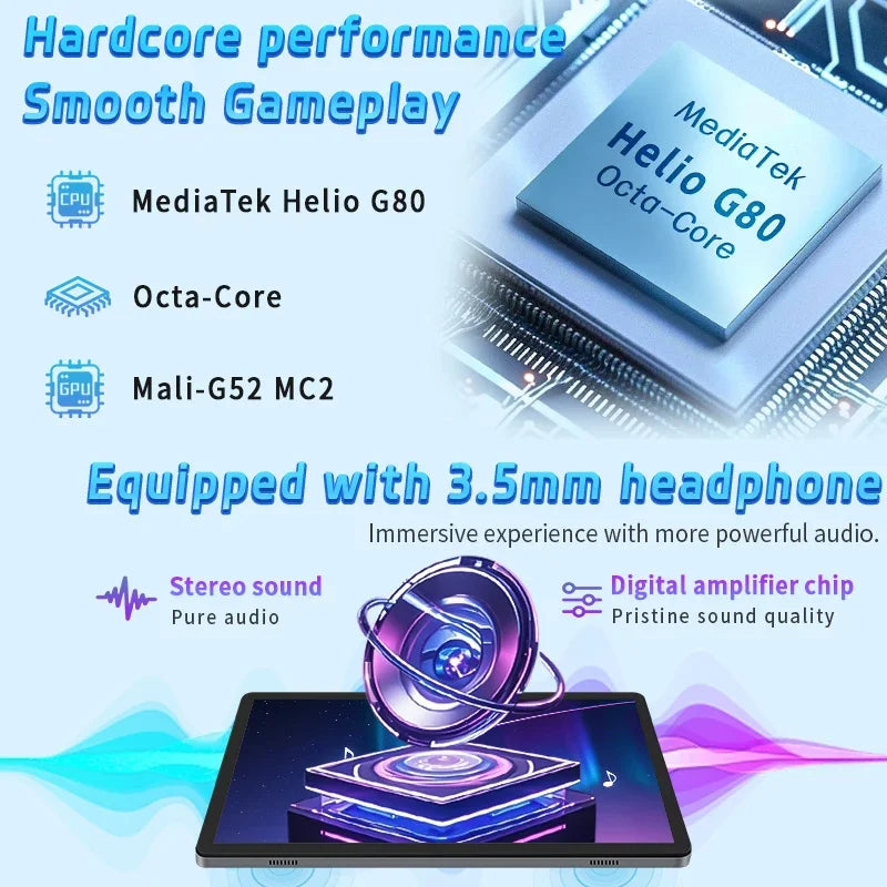 Tablets 10.1Inch Android 15 Tablets 2025 Android Tablets 12GB+128GB, 2 in 1 Tablet with Keyboard, Powerful Octa-Core+13MP Camera