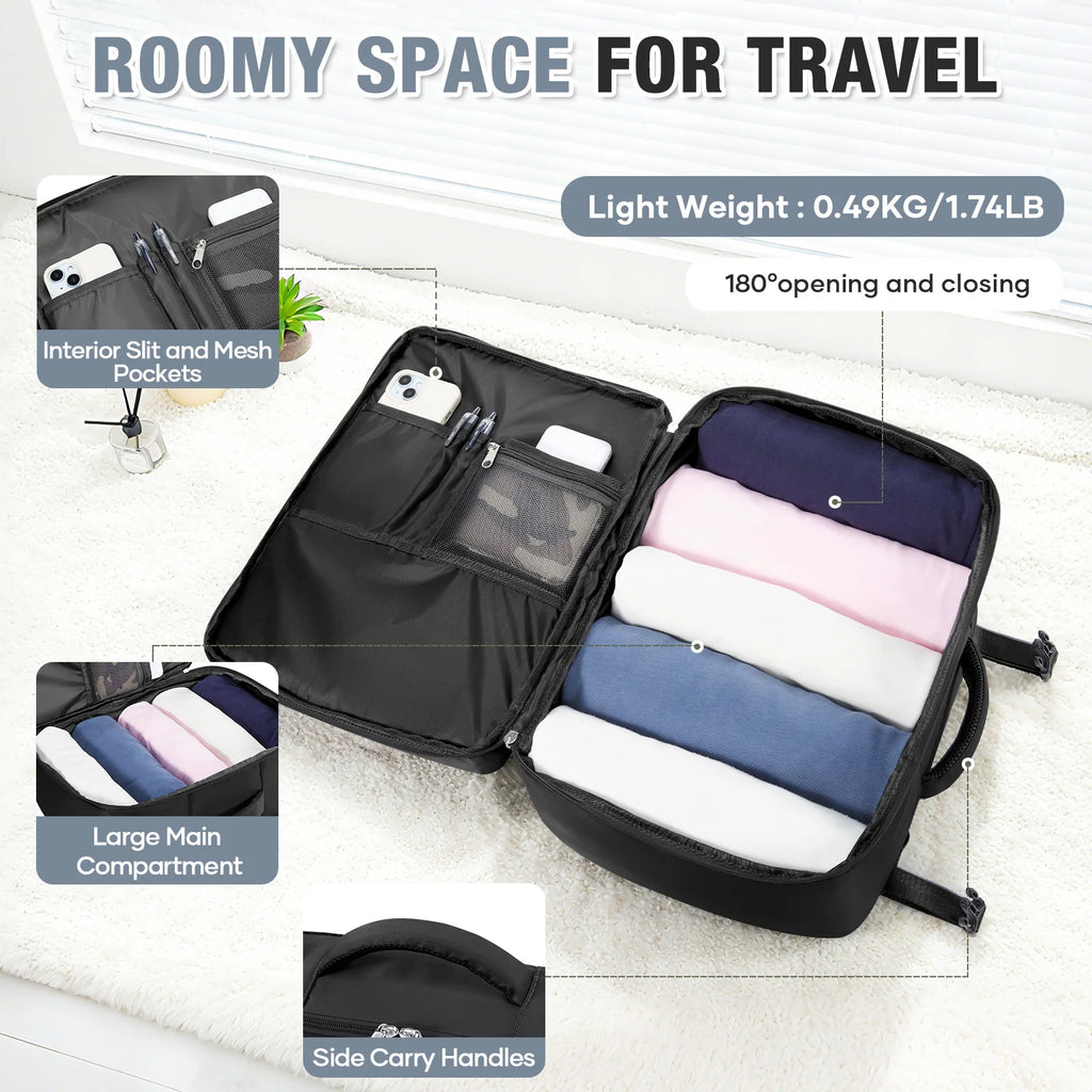 Ryanair 40x30x20 Luggage Cabin Bag, 40x30x20 Bag Men Women 15.6inch Laptop Bag Business  Travel Backpack，College School Backapck