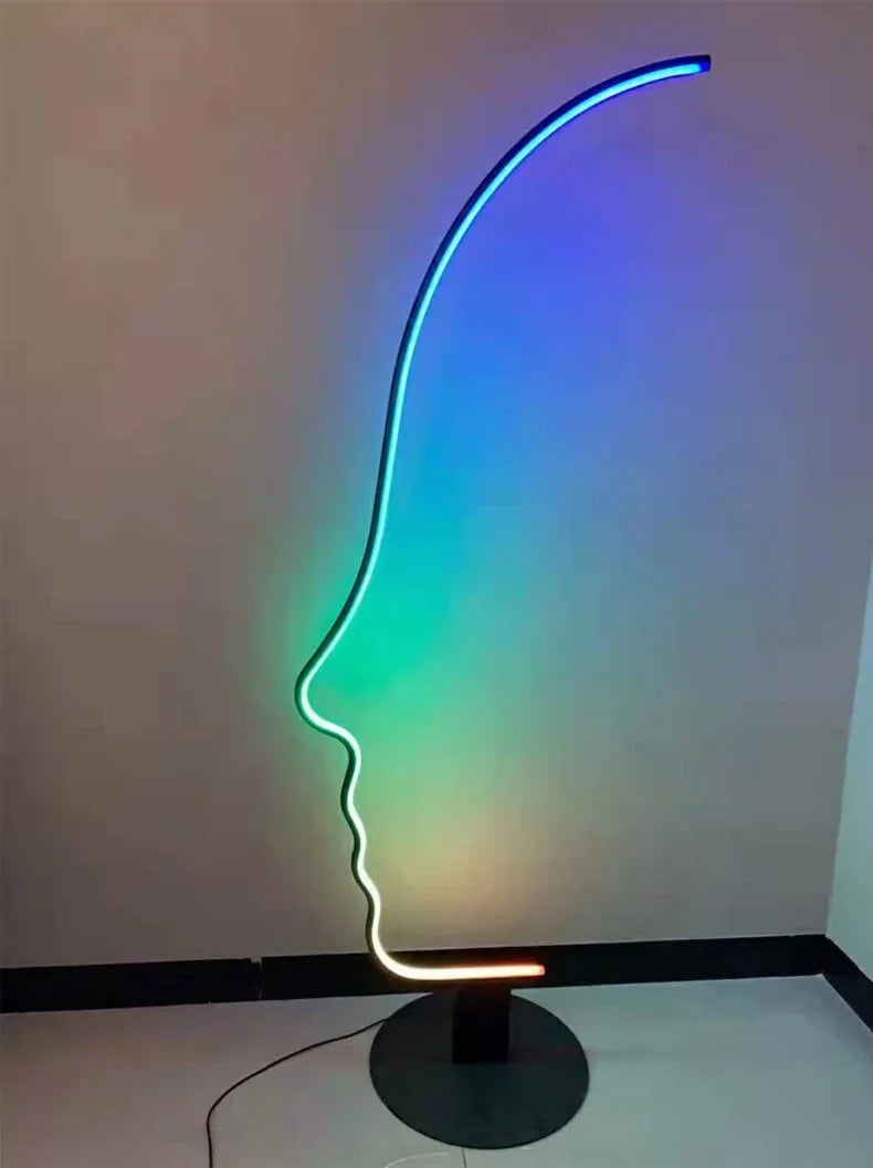 Nordic Human Face Led Floor Lamp For Living Room Bedroom Bedside Standing Light Modern Home Decor Indoor Lighting Lustre Fixture
