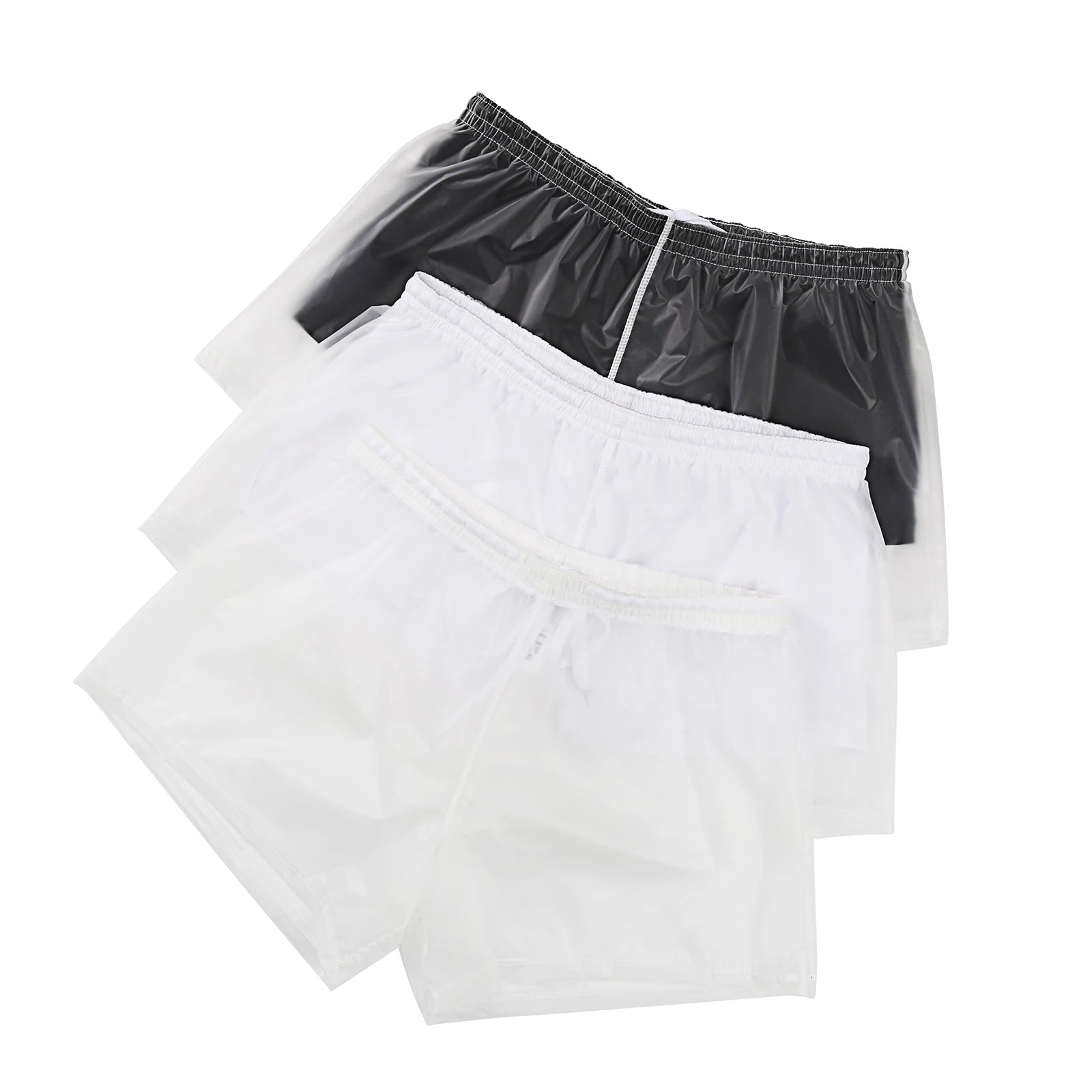 Men Beach Trunks Man Transparent Swimwear Sexy Swimming Swimsuit PVC Beachwear Shorts Boardshorts Bathing Suit Waterproof