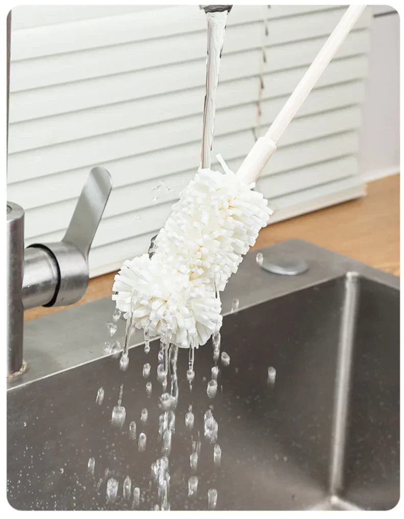 Sponge Brush Cup Scrubber Glass Cleaner Kitchen Cleaning Tool Long Handle Drink Wineglass Bottle Household Cleaning Brush