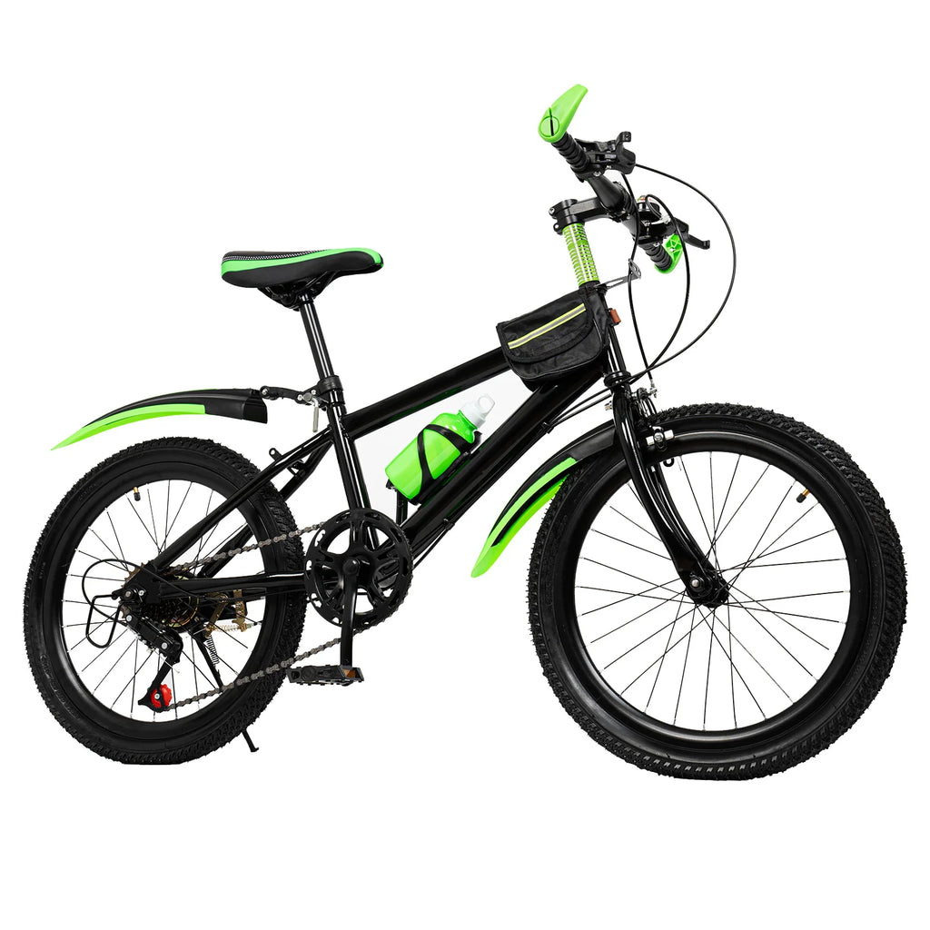 20" Mountain Bike 7 Speeds Kids Bicycle Dual-Disc Brakes Unisex Children's Bicycle Height Adjustable MTB Boys Girls Riding Bike