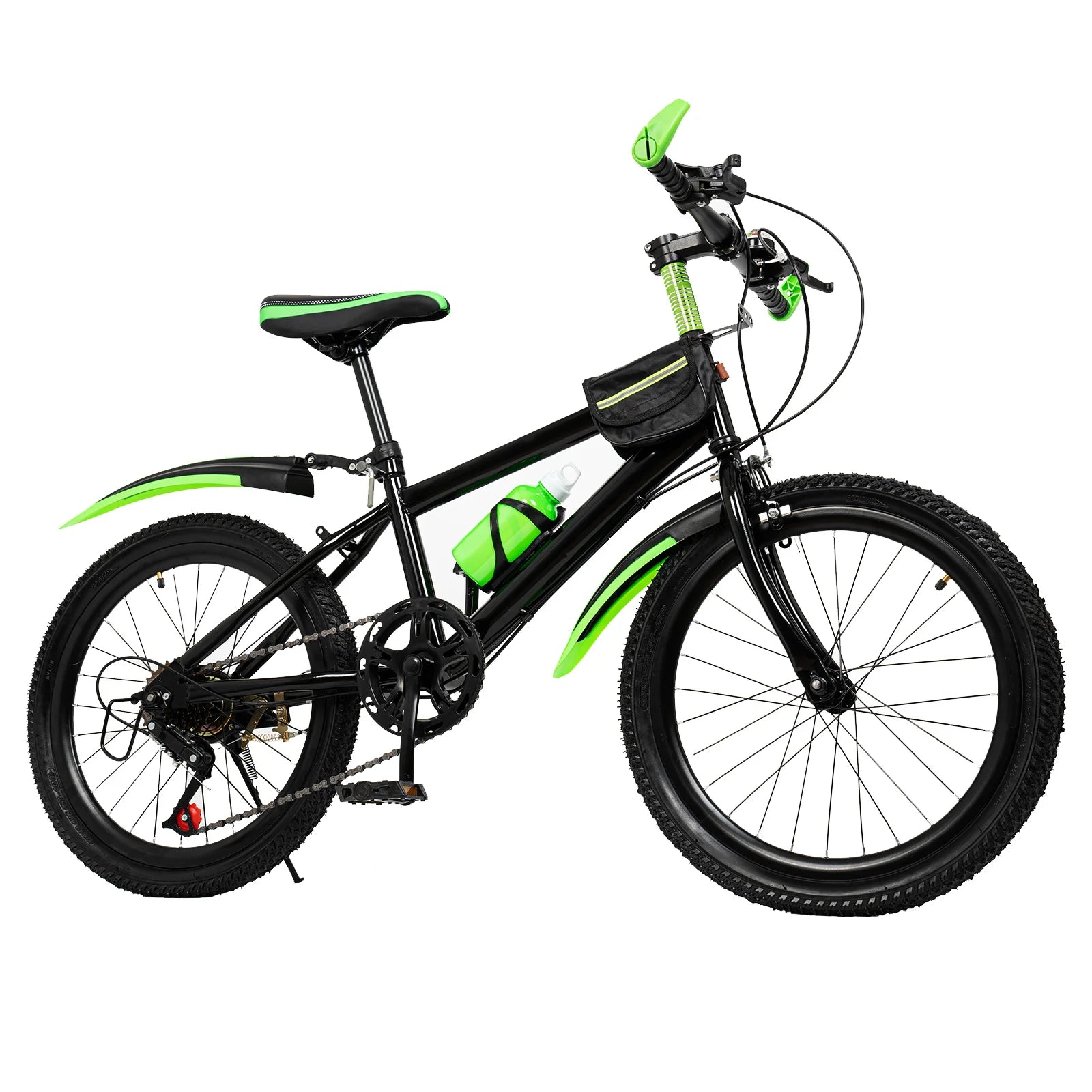20" Mountain Bike 7 Speeds Kids Bicycle Dual-Disc Brakes Unisex Children's Bicycle Height Adjustable MTB Boys Girls Riding Bike