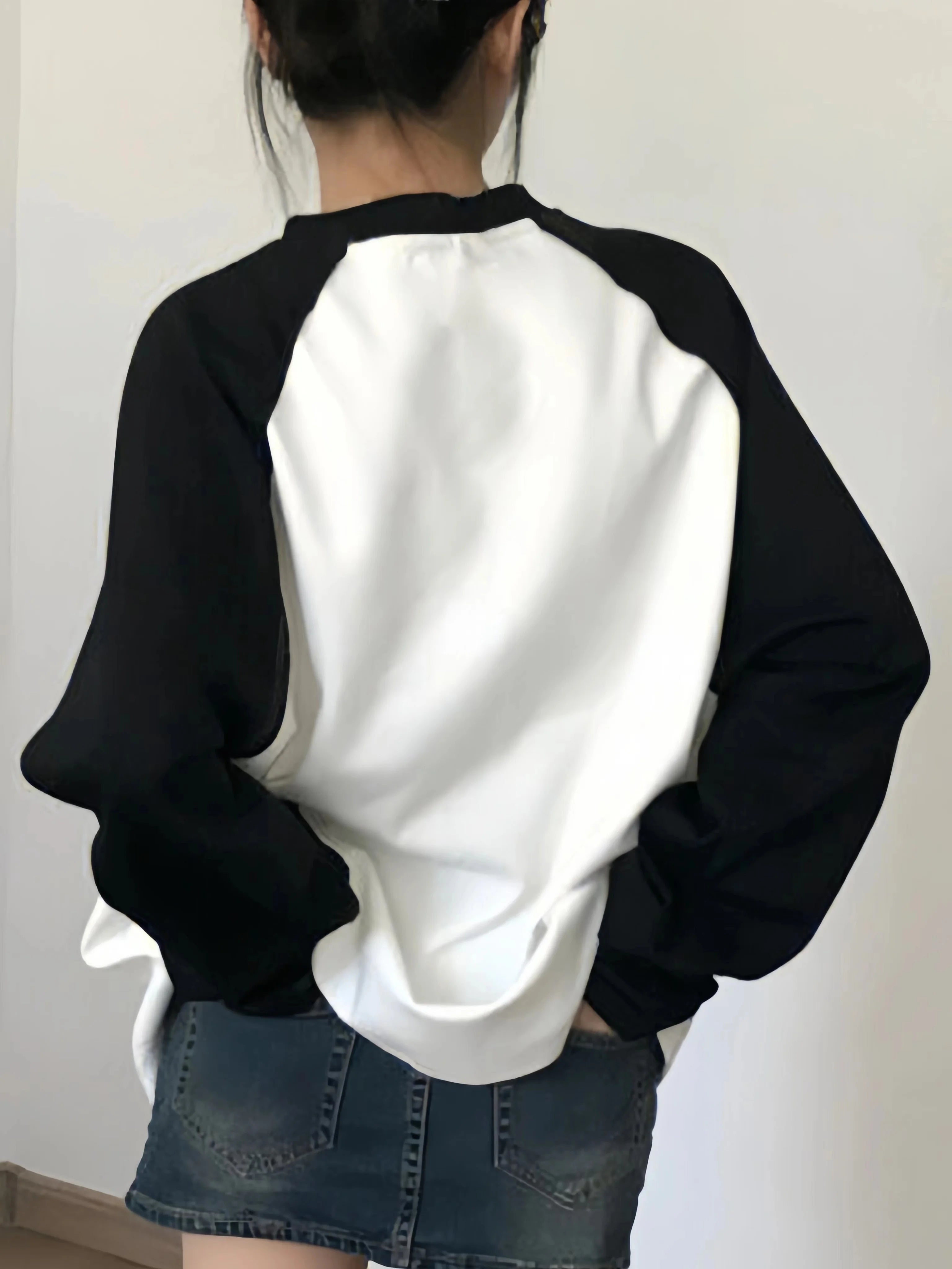 Women's Clothing Tops O-Neck Long Sleeve Thick Office Lady Commuter Autumn Winter Casual Printed All-match T-shirt