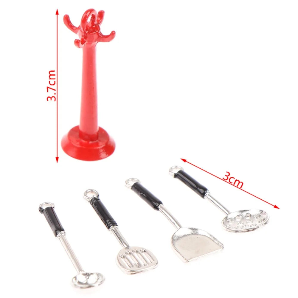 Kettle Mini Kitchen Utensils Sets Cookware 1:12 Scale Mini Kitchen Cooking Kit Alloy Doll Kitchen Set Kids Playing House Toys