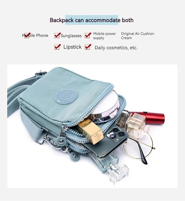 Rilibegan Nylon Cloth Bag 2024 New Women's Shoulder Bag Casual Diagonal Straddle Bag Lightweight Phone Bag