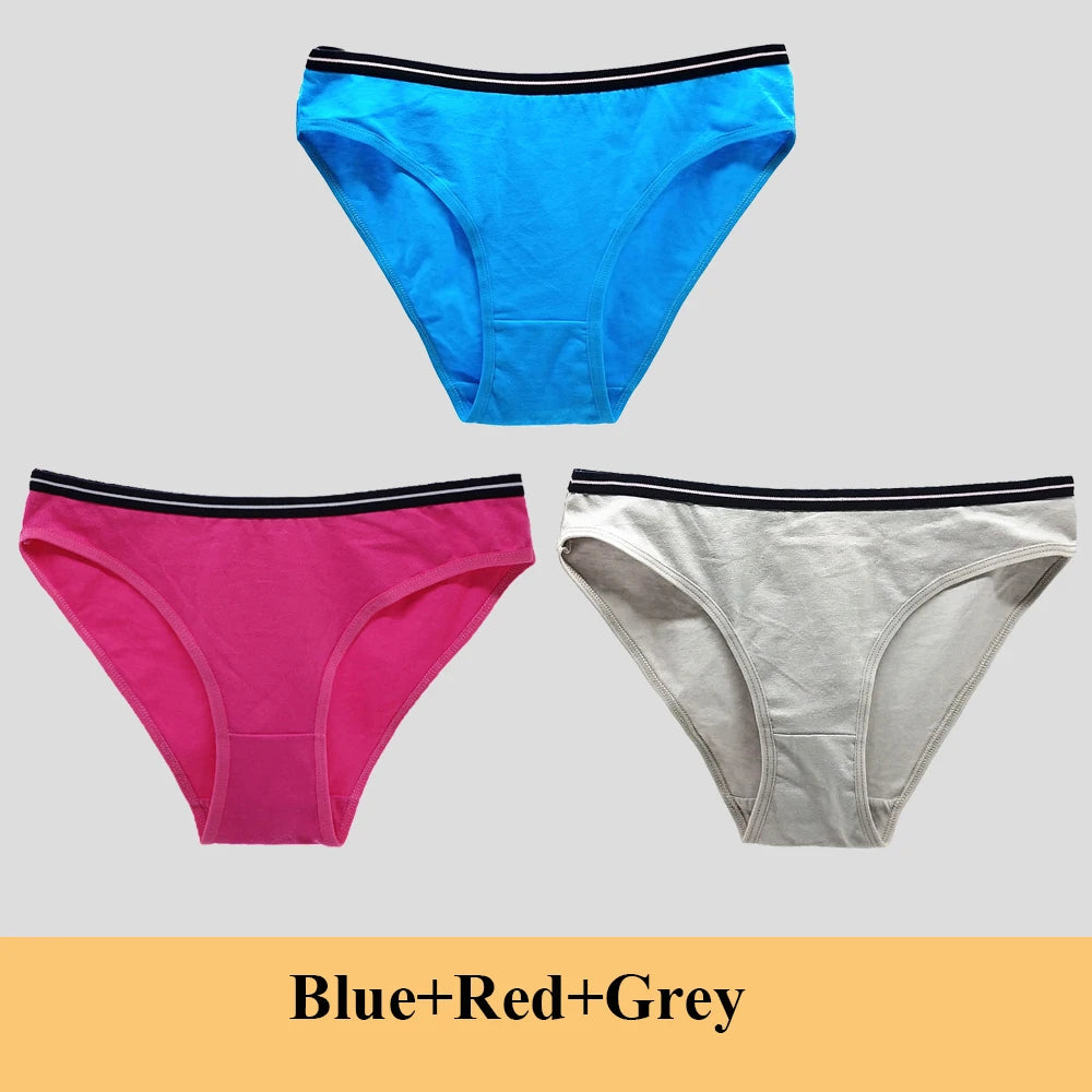Woman Underwear Women's Cotton Sexy Panties Briefs Low Waist Lace Girls Ladies Knickers Lingerie for Women 3 Pcs/lot