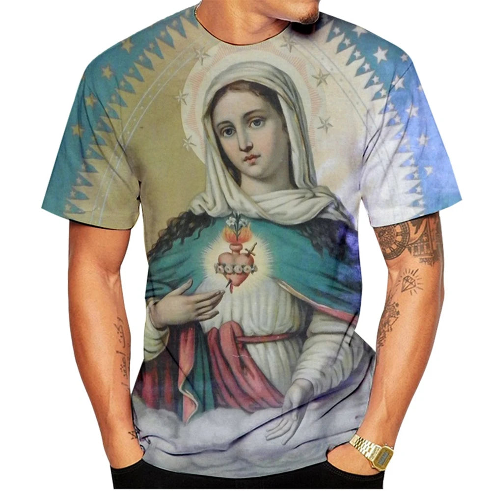 Summer Hot Selling Fashionable Santa Maria 3D Printed T-shirt Fun Men's and Women's Personalized Casual T-shirt