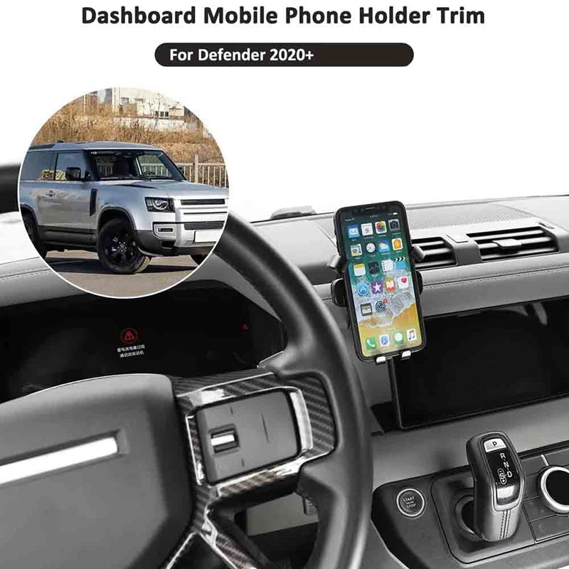 Dashboard Side Phone Holder Mount Aluminum Alloy For Land Rover Defender 90 110 2020 2021 2022 Car Accessories