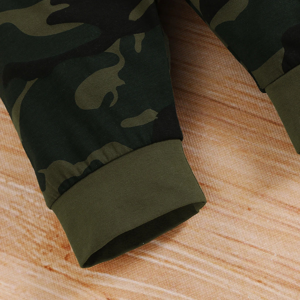 Newborn Baby Boy Summer Clothes Set Letters Short Sleeve Romper +Camouflage Pants+Hat 3pcs Outfits for Toddler Boy 0-18 Months