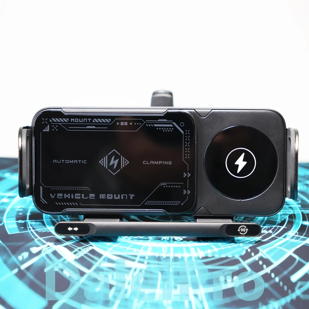 Foldable Phone Holder Car Wireless Charging Phone Mount Universal Phone Holder Intelligent Induction Electric Rotation Charger