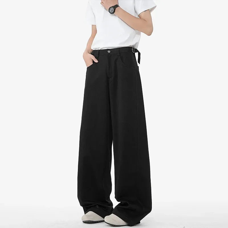 Men's Oversized Wide Leg Trousers High Waist Relaxed Fit Pants