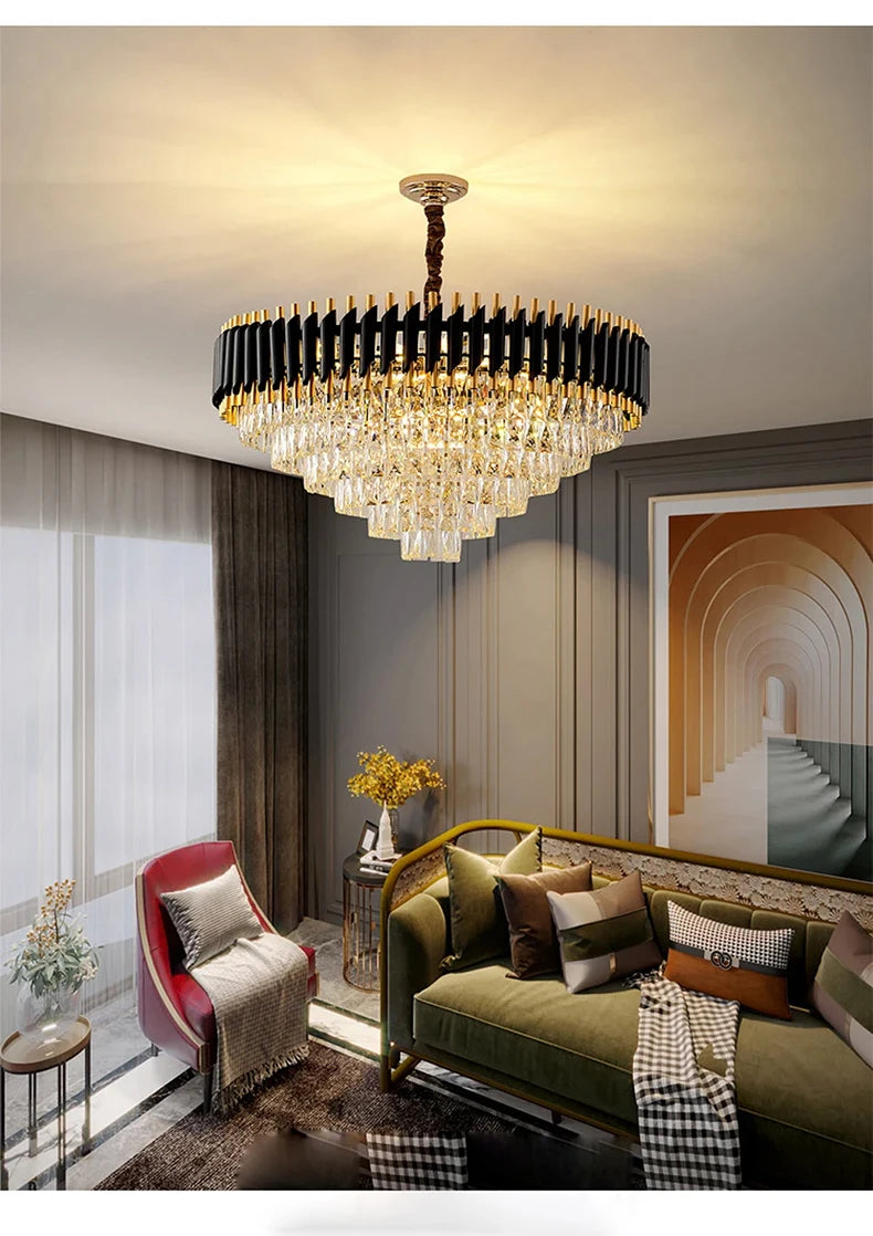 Luxury Modern Living Room Crystal Ceiling Chandelier Lighting Light Lustre Indoor Dining Bedroom Home Decor Hanging Pendant Lamp