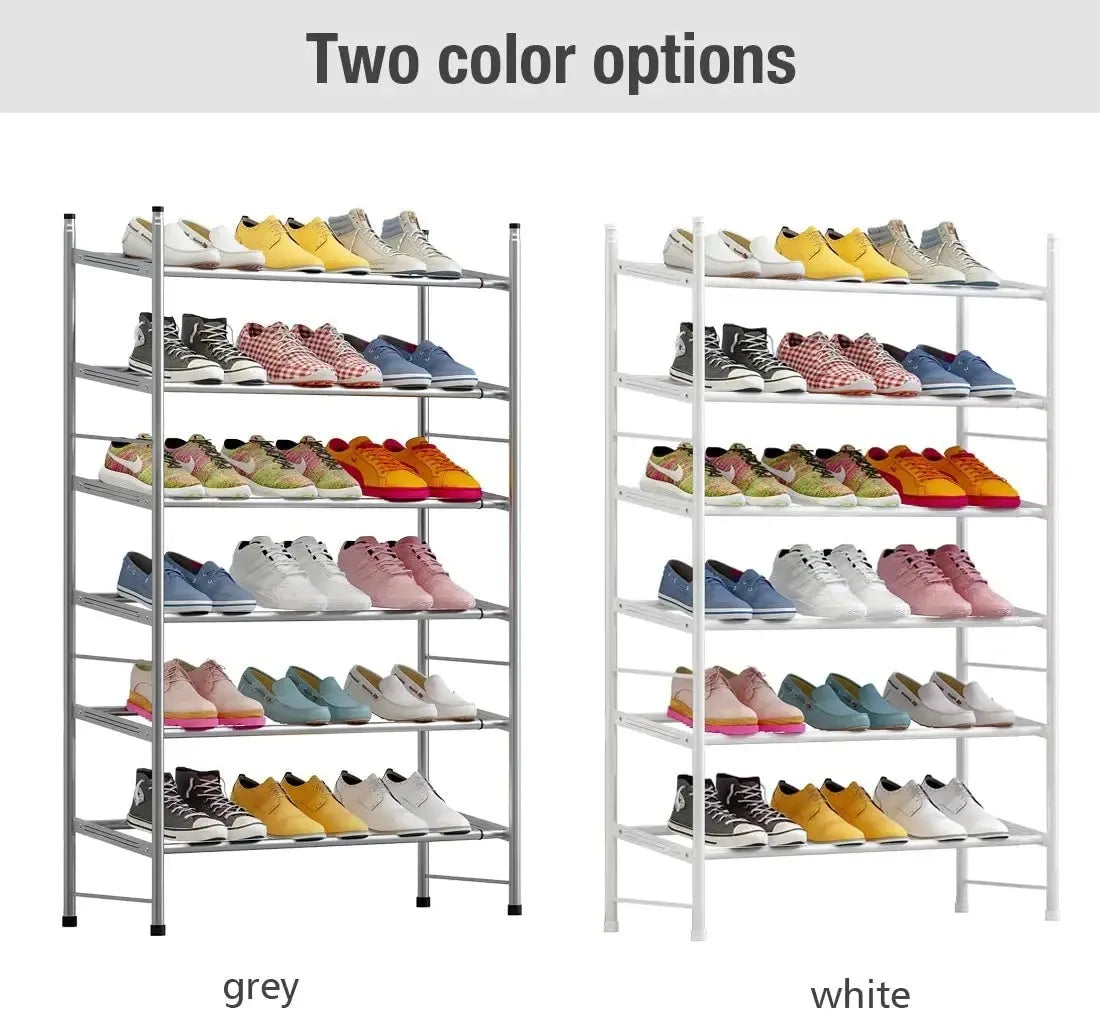 Shoe Rack Organizer Metal Iron of Expandable and Adjustable Shoes Organizer 18-36 Pairs Shoes Stackable Shoe Shelf for Doorway