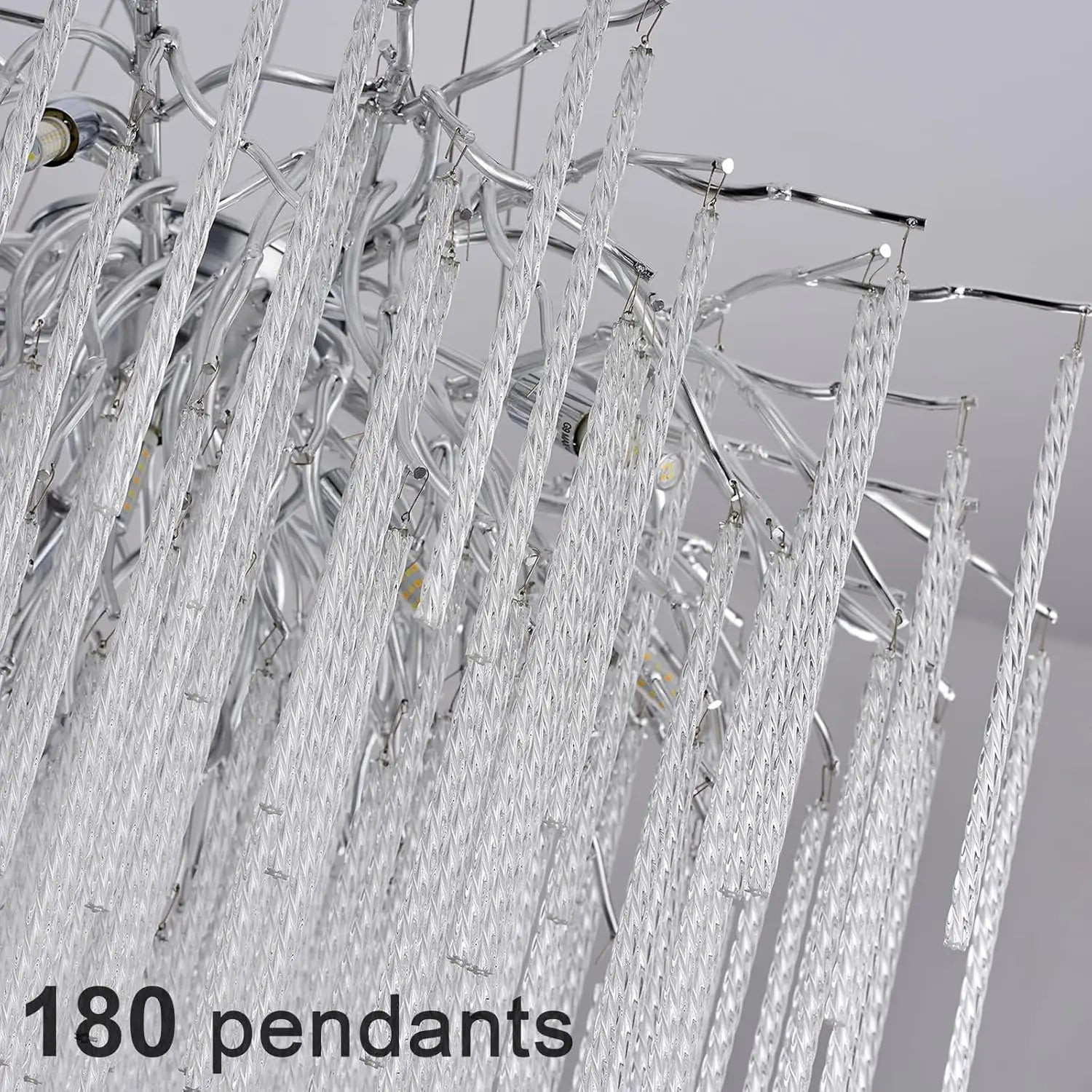 Long Crystal Branch Chandeliers For Dining Room Kitchen Table, Modern Black Crystal Hanging Chandelier Living Room Bedroom