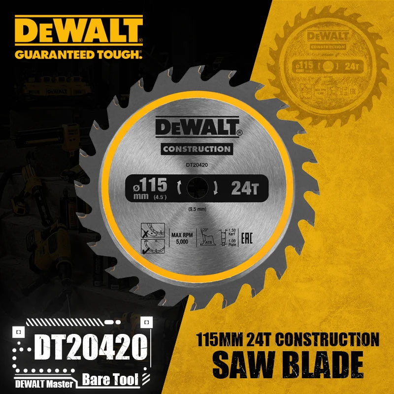 DEWALT DT20420-QZ Circ Saw Blade Cordless Framing 115 X 9.5 MM 24T Saw Blade for Rapid Cutting Power Tool Accessories DT20420