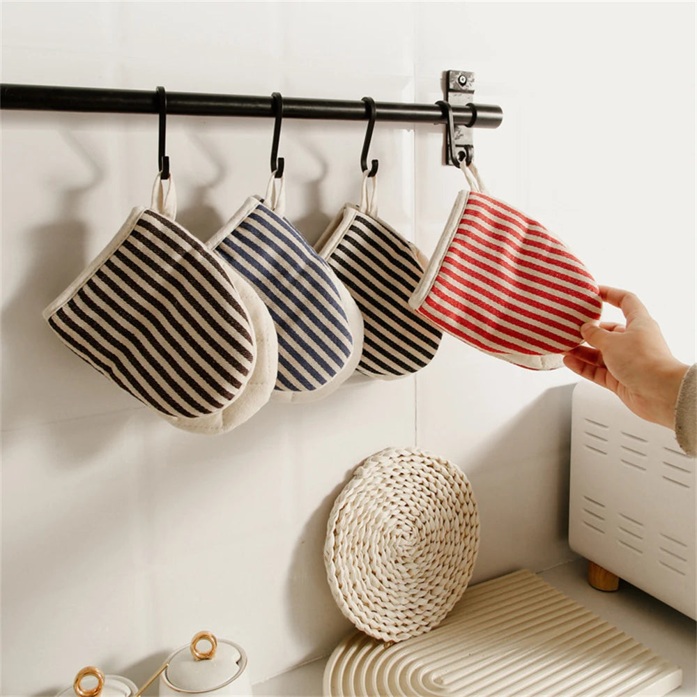Household Insulated Gloves Microwave Anti-scald Gloves Thicken Striped Baking High Temperature Resistant Gloves Kitchen Tools