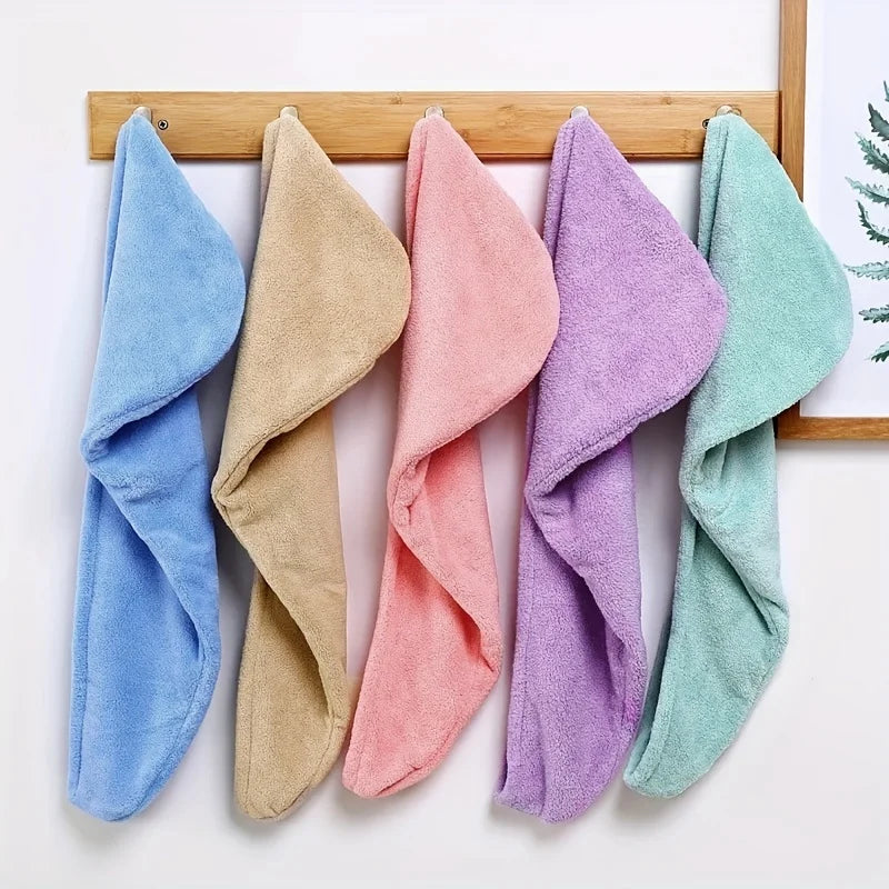 Women Long Hair Quick-Dry Hair Towel Soft Microfiber Towels Shower Cap Towel Bath Hats for Women Dry Hair Cap Lady Turban Head