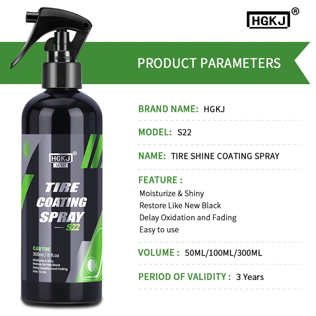 Car Tire Shine Spray Multi-purpose Tire Wheel Refurbishing Agent Cleaner Polishing Protection Car Accessories HGKJ S22