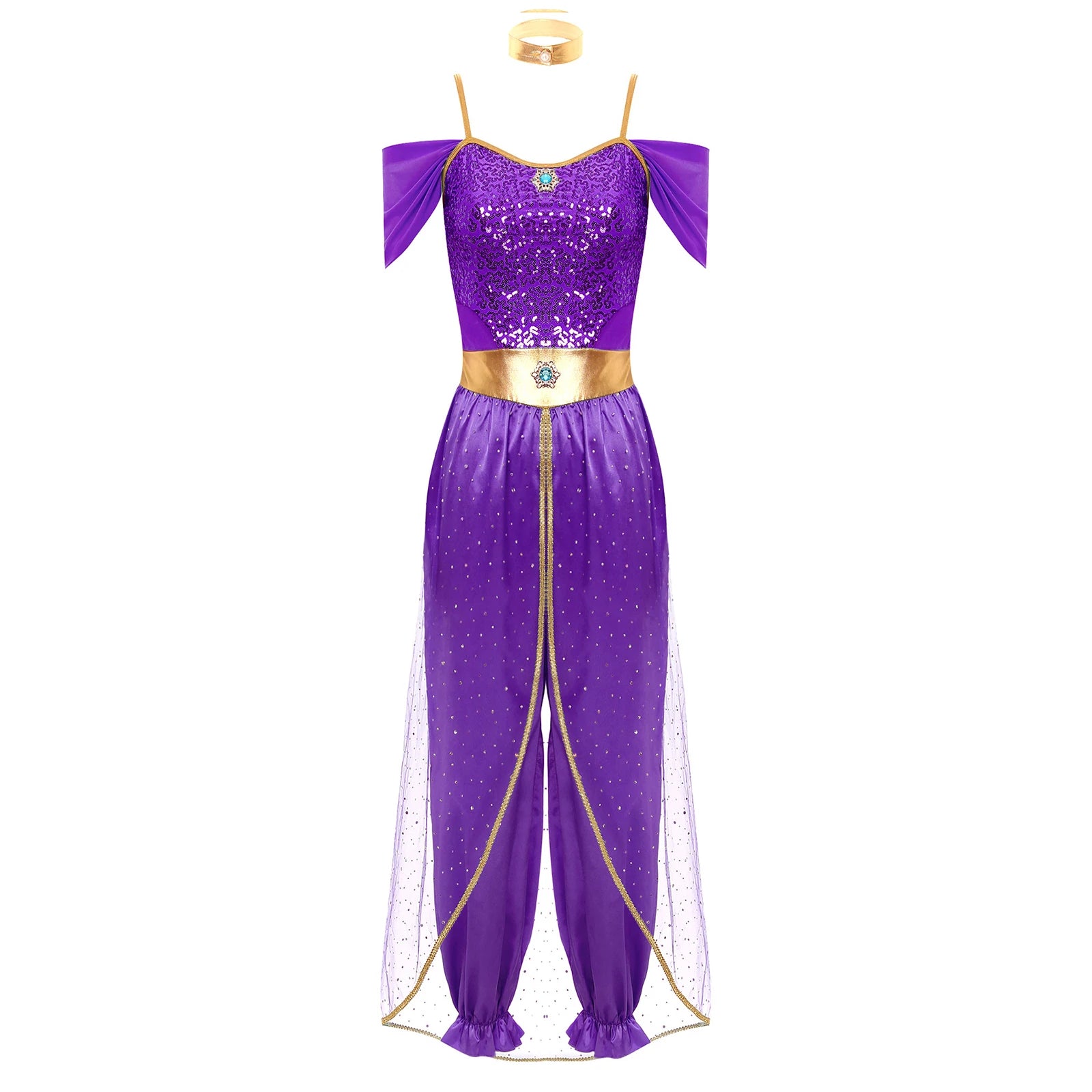 Festival Arabian Princess Costumes Indian Dance Embroider Bollywood Jasmines Costume Party Halloween Cosplay Jasmines Outfit