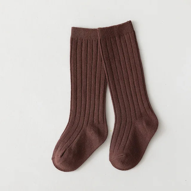 Baby Boys Girls Knee High Long Socks Cotton Breathable Stripe Soft Kids Sock Children School Uniform Socks For 0-8Years