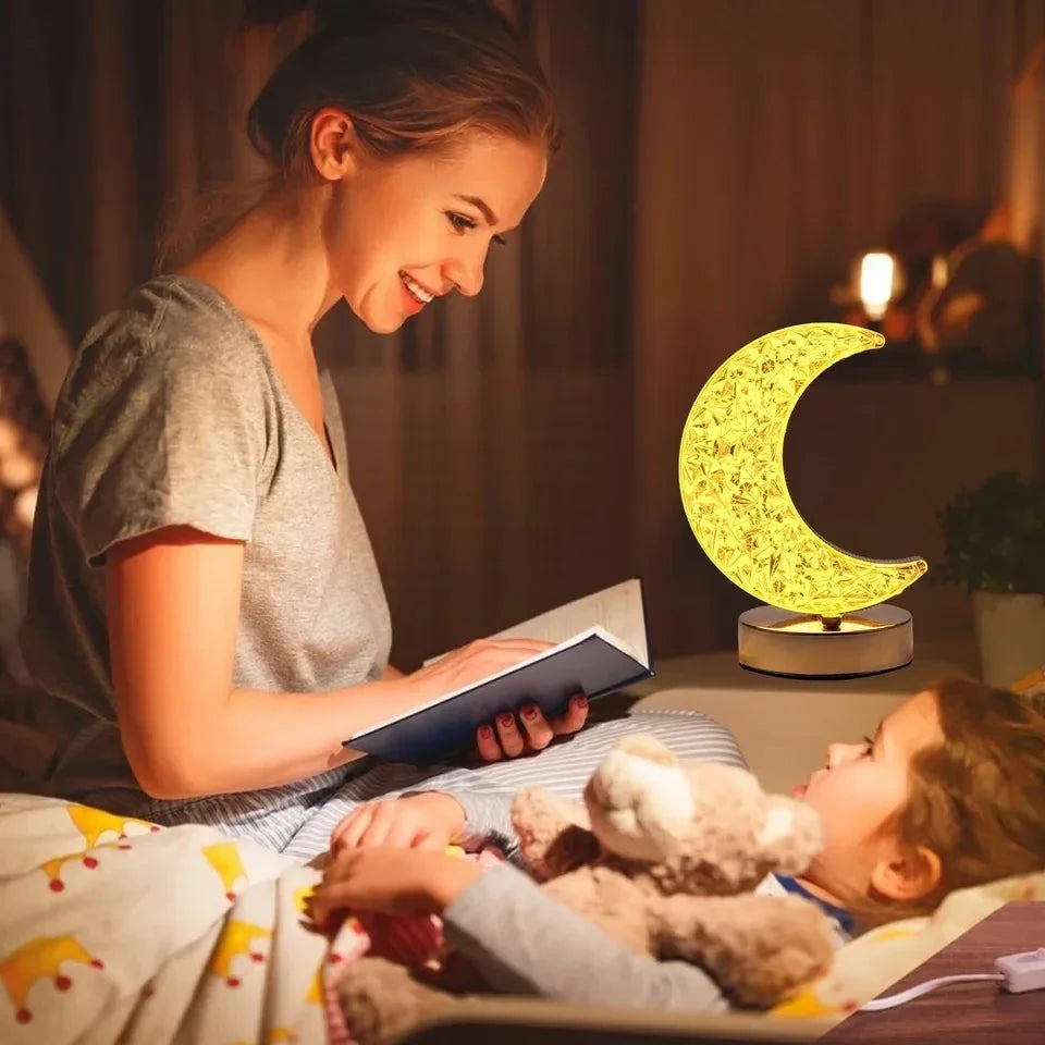 1-2PCS Bedroom 3Color Touch Dimming Night Light Girls Kids Room Home Decor Bedside LED Ambient Table Moon Stars Atmosphere Lamp