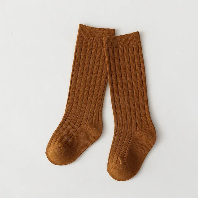 Baby Boys Girls Knee High Long Socks Cotton Breathable Stripe Soft Kids Sock Children School Uniform Socks For 0-8Years