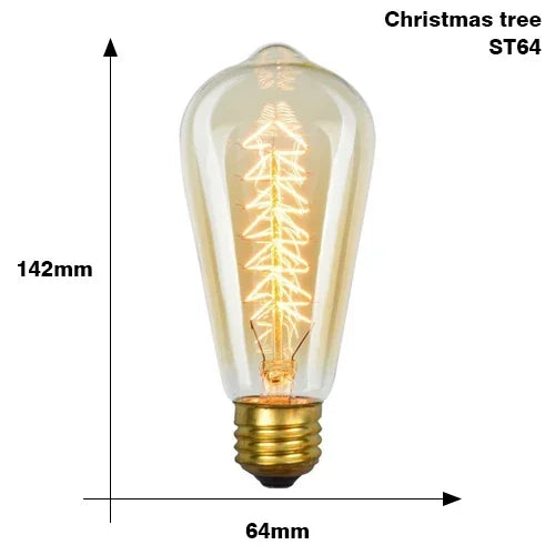 Vintage Edison LED Filament Bulb E27 220V 4W Dimmable Amber Glass ST64 G80 G95 G125 T185 A19 Retro Incandescent Lamp for Home