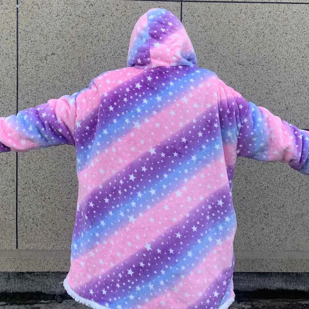Lazy Hoodie Blanket Oversized for Women Winter Fleece Sherpa Leopard Print Sleeping Blanket Hoodies Thicken Fleece Sweatshirt