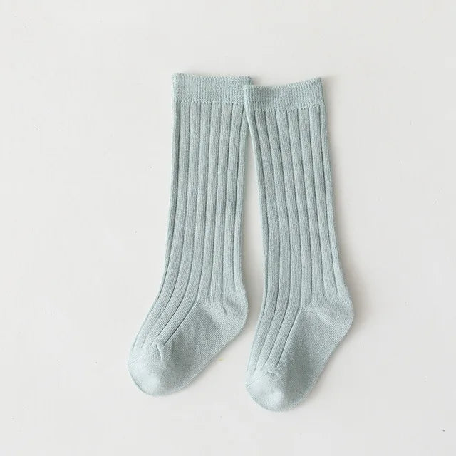 Baby Boys Girls Knee High Long Socks Cotton Breathable Stripe Soft Kids Sock Children School Uniform Socks For 0-8Years