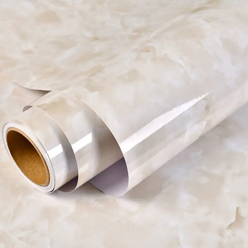 DIY Contact Paper Kitchen Stickers Solid Color PVC Self-adhesive  Home Decorative Marble Wallpaper Living room Study Furnitures