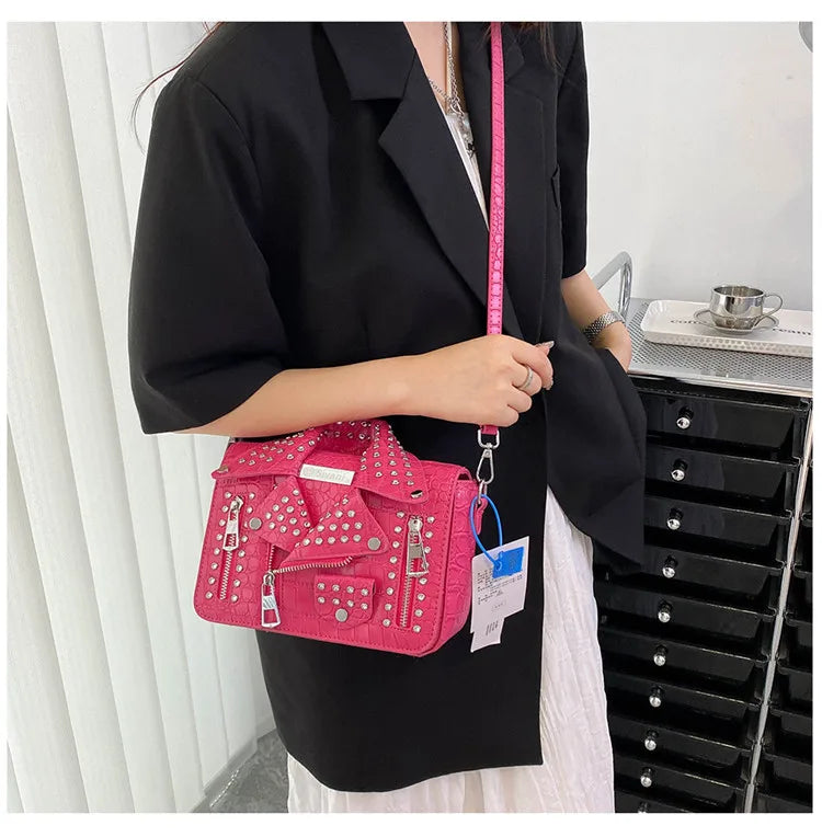 Fashion Jacket Design Crossbody Bag Rivet Clothes Shape Women Handbag Purse Brand Designer Lady Shoulder Bags Luxury Women's Bag